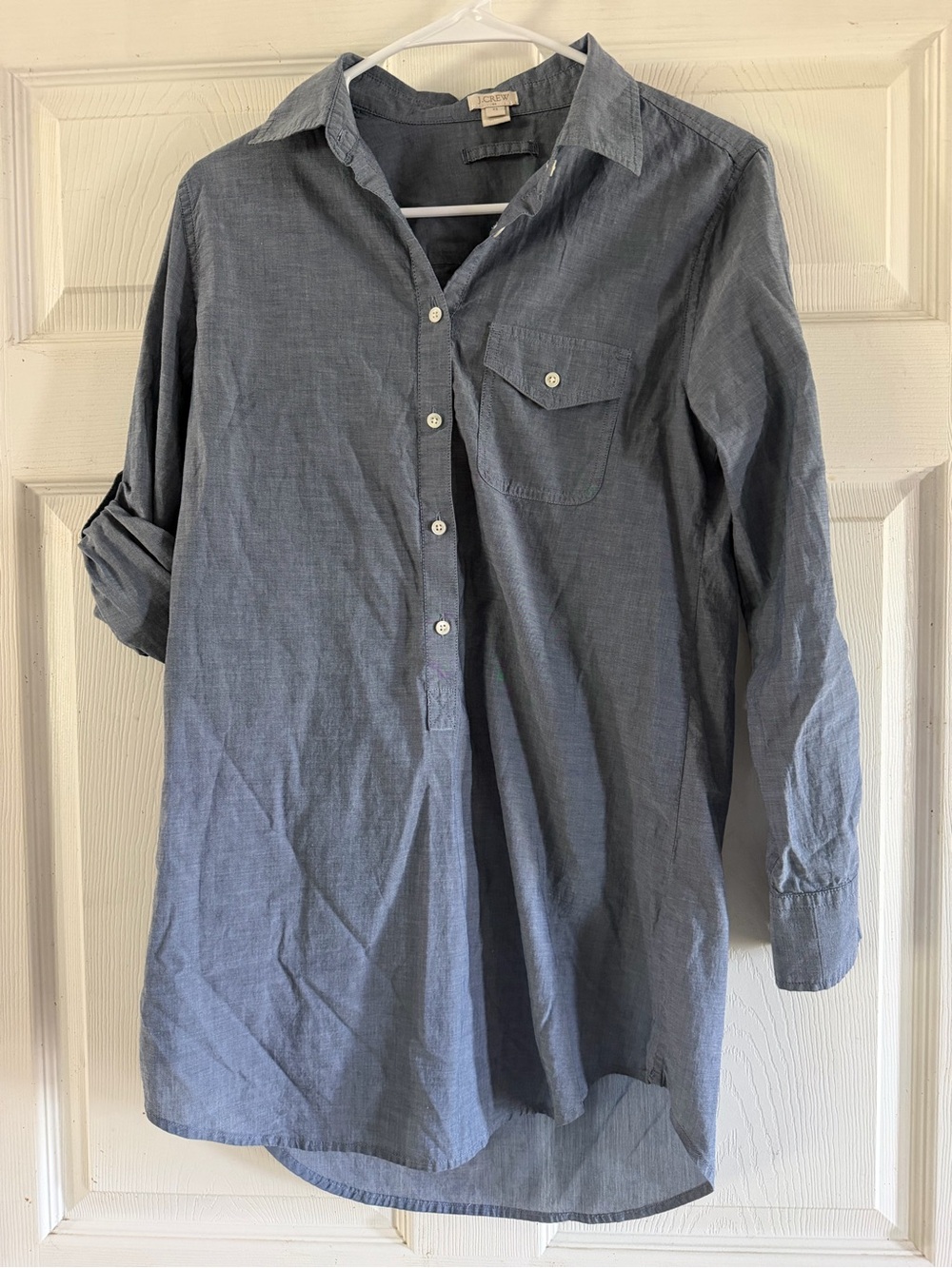 J. Crew Blue Tunic 1/2 Button-Down